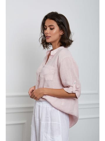 La Compagnie Du Lin Linnen blouse "Helya" rosékleurig