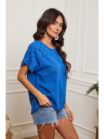La Compagnie Du Lin Koszulka "Levana" w kolorze niebieskim