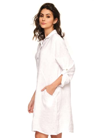 La Compagnie Du Lin Leinen-Kleid "Sandrina" in Weiß