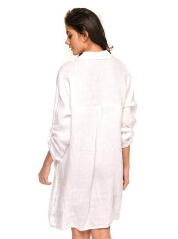 La Compagnie Du Lin Sukienka lniana "Sandrina" w kolorze białym