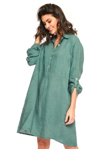 La Compagnie Du Lin Leinen-Kleid "Sandrina" in Grün