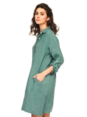 La Compagnie Du Lin Leinen-Kleid "Sandrina" in Grün
