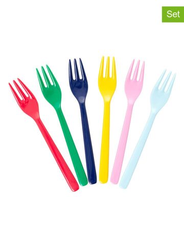 Rice 6-delige set: vorken meerkleurig - (L)14 cm