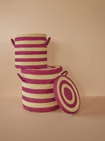 Rice 2-delige set: manden beige/paars - (H)40 x Ø 42 cm