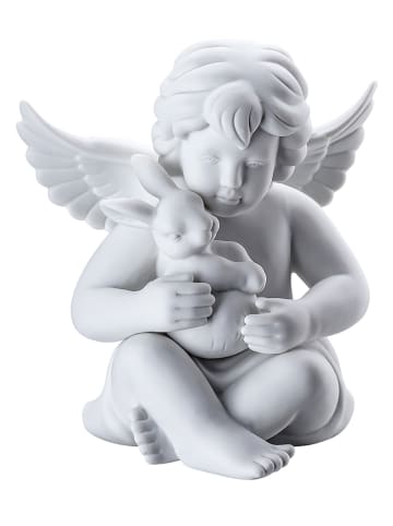 Rosenthal Figurka dekoracyjna "Angel with rabbit" w kolorze białym - 13 x 14 x 11 cm