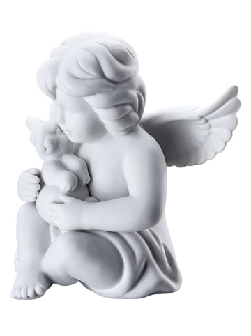 Rosenthal Figurka dekoracyjna "Angel with rabbit" w kolorze białym - 13 x 14 x 11 cm