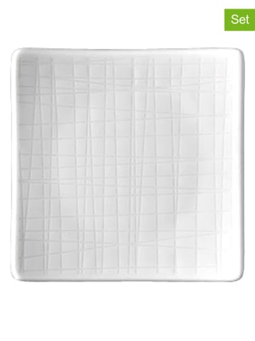 Rosenthal 6-delige set: dessertborden "Mesh" wit - (L)9 x (B)9 cm