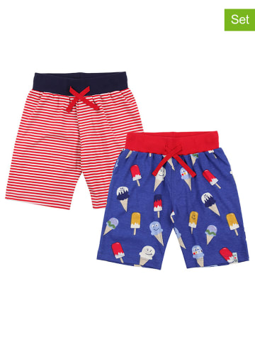 Lilly and Sid 2er-Set: Shorts in Dunkelblau/ Rot