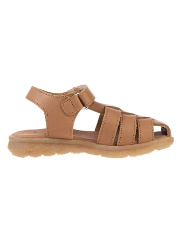 kmins Leren enkelsandalen lichtbruin