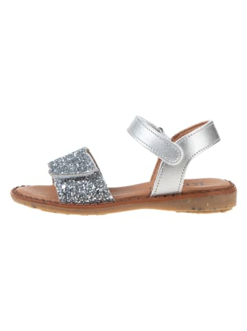 kmins Skórzane sandały w kolorze srebrnym