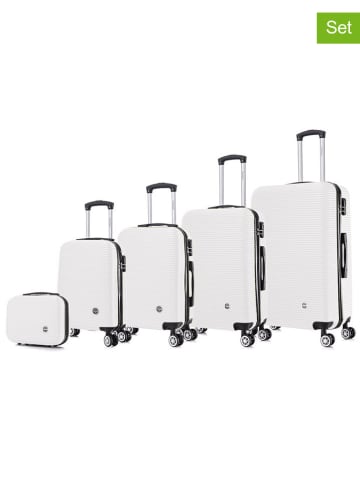 Geographical Norway 5-delige hardcase-trolleyset "Solomun" wit