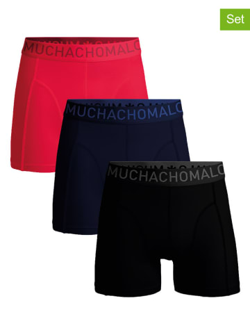 Muchachomalo 3er-Set: Boxershorts in Dunkelblau/ Schwarz/ Rot