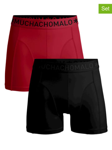 Muchachomalo 2er-Set: Boxershorts in Schwarz/ Rot