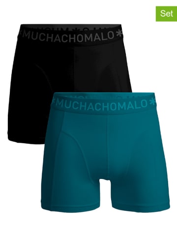 Muchachomalo 2er-Set: Boxershorts in Schwarz/ Blau