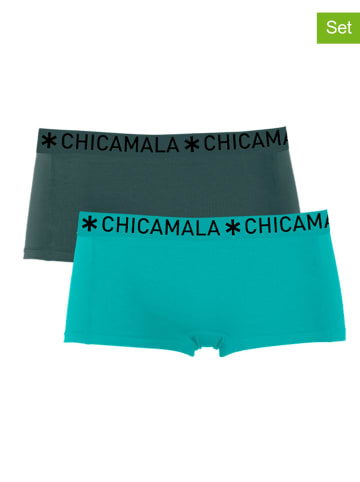 Muchachomalo 2-delige set: boxershorts kaki/turquoise