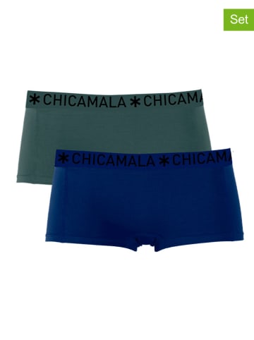 Muchachomalo 2-delige set: boxershorts kaki/donkerblauw