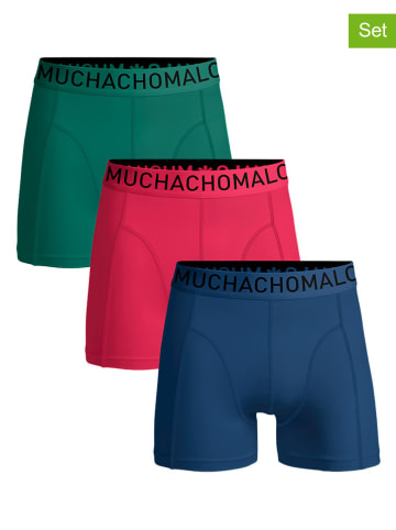Muchachomalo 3er-Set: Boxershorts in Dunkelblau/ Pink/ Grün