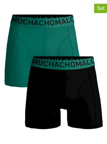 Muchachomalo Bokserki (2 pary) w kolorze zielonym i czarnym