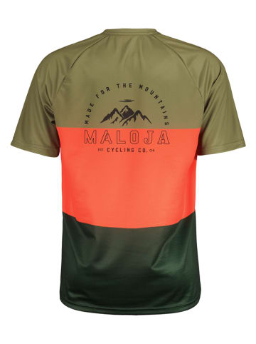 Maloja Koszulka kolarska "BarettiM" w kolorze zielono-pomarańczowym