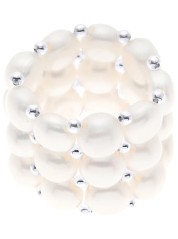 ATELIERS SAINT GERMAIN Pierścionek perłowy w kolorze białym
