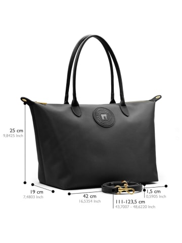 ATELIERS SAINT GERMAIN Leder-Shopper in Schwarz - (B)42 x (H)25 x (T)19 cm
