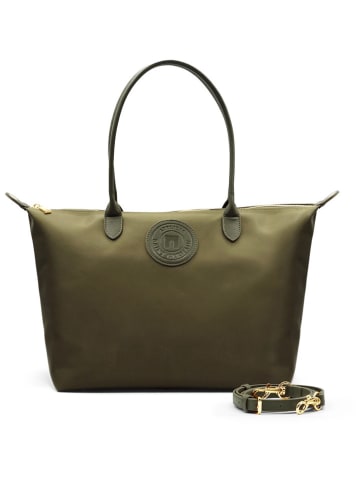 ATELIERS SAINT GERMAIN Skórzany shopper bag w kolorze khaki - 42 x 25 x 19 cm