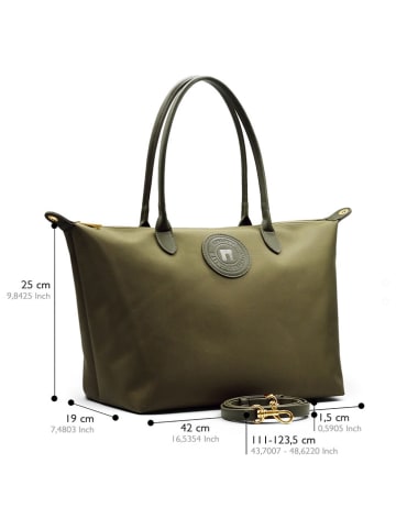 ATELIERS SAINT GERMAIN Skórzany shopper bag w kolorze khaki - 42 x 25 x 19 cm