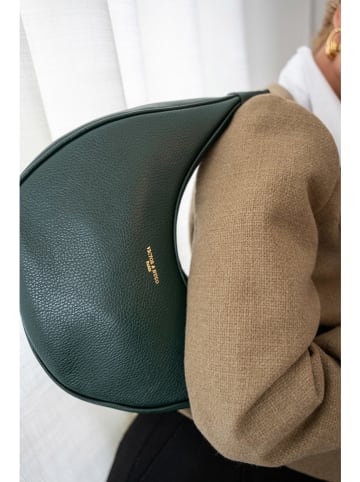 Victor & Hugo Paris Leder-Schultertasche "Tivo" in Dunkelgrün - (B)28 x (H)16 x (T)8,5 cm