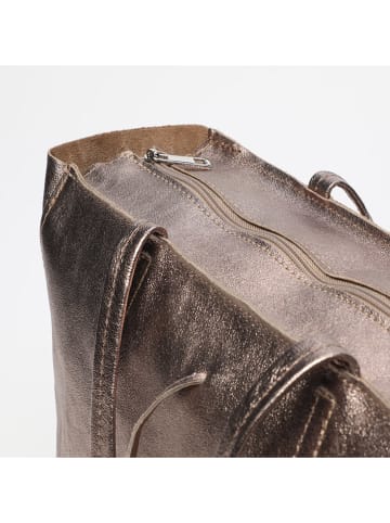 Victor & Hugo Paris Leder-Shopper "Vog" in Gold - (B)50 x (H)28 x (T)12 cm