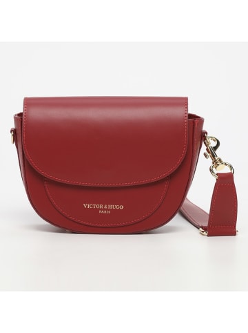 Victor & Hugo Paris Leder-Umhängetasche "Aya" in Bordeaux - (B)17 x (H)23 x (T)7,5 cm