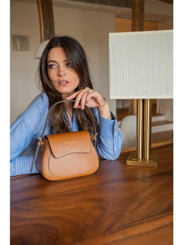 Victor & Hugo Paris Leder-Henkeltasche "Laura" in Hellbraun - (B)23 x (H)18 x (T)9 cm