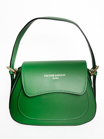 Victor & Hugo Paris Leren handtas "Laura" groen - (B)23 x (H)18 x (D)9 cm