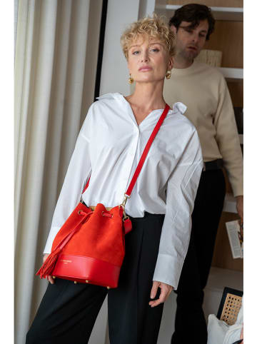 Victor & Hugo Paris Leder-Schultertasche "Livy" in Rot - (B)21,5 x (H)27 x (T)15 cm