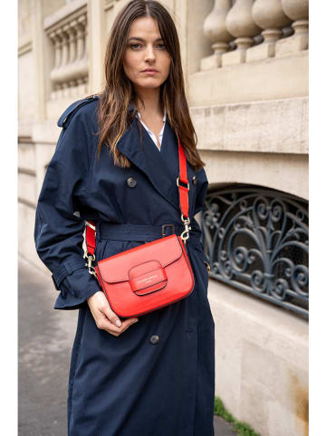 Victor & Hugo Paris Leder-Umhängetasche "Eliane" in Rot - (B)25 x (H)16 x (T)6 cm
