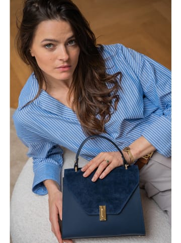 Victor & Hugo Paris Leren handtas "Shak" donkerblauw - (B)23,5 x (H)20 x (D)10 cm