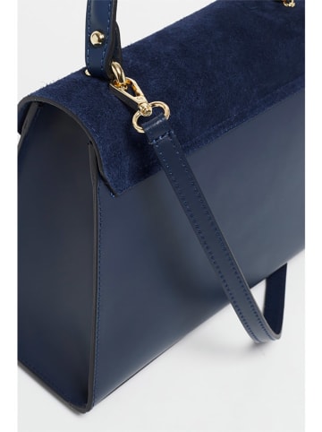 Victor & Hugo Paris Leder-Henkeltasche "Shak" in Dunkelblau - (B)23,5 x (H)20 x (T)10 cm