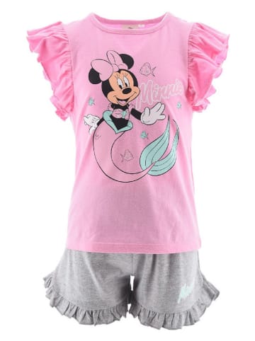 MINNIE MOUSE Pyjama "Minnie" in Pink/ Grau