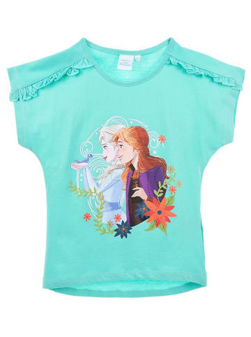 FROZEN Koszulka "Frozen" w kolorze turkusowym ze wzorem
