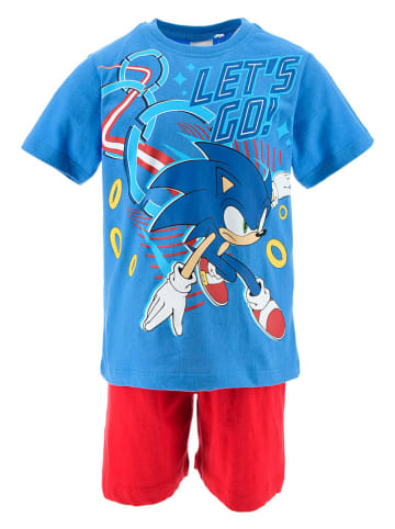 Sonic Piżama "Sonic" w kolorze niebiesko-czerwonym