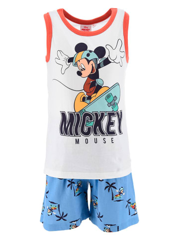 Disney Mickey Mouse Piżama "Myszka Miki" w kolorze biało-niebieskim