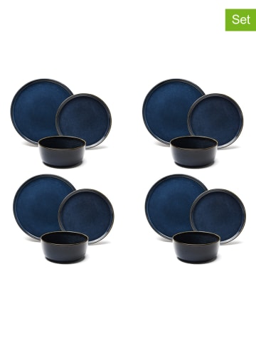 Trendy Kitchen by EXCÉLSA 12-delig tafelservies "Northern Blue" donkerblauw