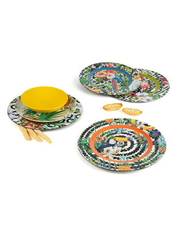 Trendy Kitchen by EXCÉLSA 6er-Set: Servierteller "Tropical Chic" in Bunt - Ø 33 cm