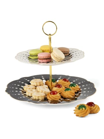 Trendy Kitchen by EXCÉLSA Etagere "Alice" in Schwarz/ Weiß - (H)23 x Ø 28,5 cm