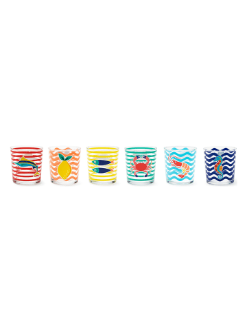 Trendy Kitchen by EXCÉLSA 6er-Set: Gläser "Corfu" in Bunt - 350 ml