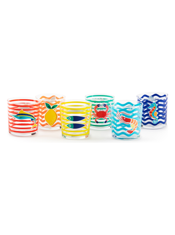 Trendy Kitchen by EXCÉLSA 6er-Set: Gläser "Corfu" in Bunt - 350 ml