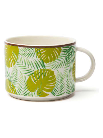 Trendy Kitchen by EXCÉLSA Kubki jumbo (4 szt.) "Foliage" w kolorze zielonym - 500 ml
