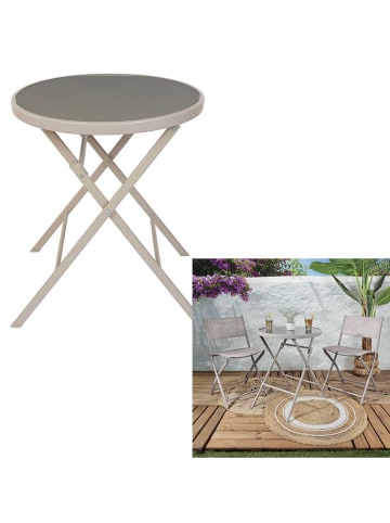 Garden Spirit Klapptisch "Elba" in Beige - (H)71 x Ø 60 cm