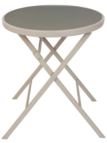 Garden Spirit Klapptisch "Elba" in Beige - (H)71 x Ø 60 cm