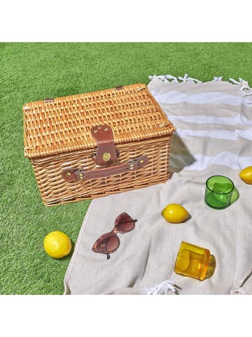Garden Spirit Kosz piknikowy w kolorze jasnobrązowo-zielonym - 21 elementów
