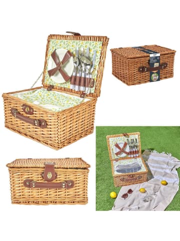 Garden Spirit Kosz piknikowy w kolorze jasnobrązowo-zielonym - 21 elementów